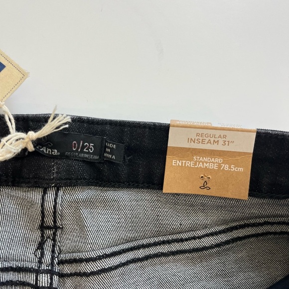Prana Black London Jeans Size 0 / 25 regular Fit Inseam 31” New with Tags - Picture 4 of 10